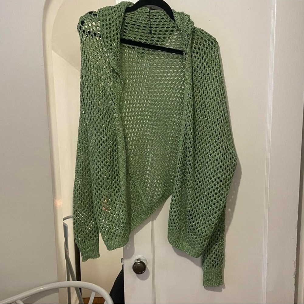 Nasty gal see through green cardigan